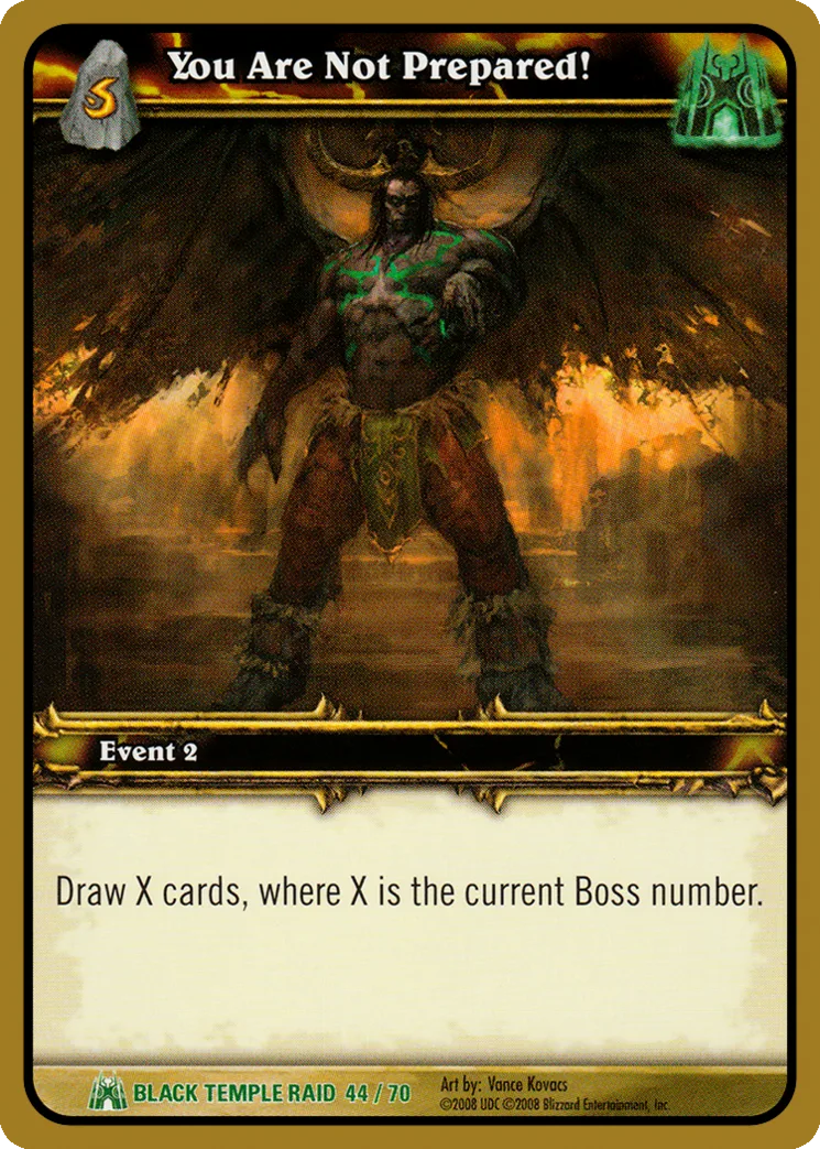Card scan: You Are Not Prepared! - Event 2