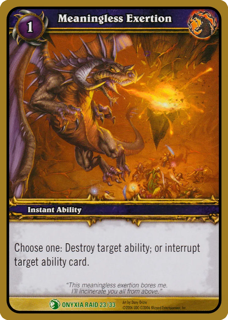 Card scan: Meaningless Exertion