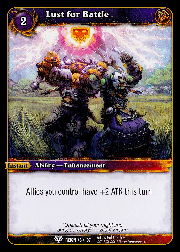 Card scan: Lust for Battle