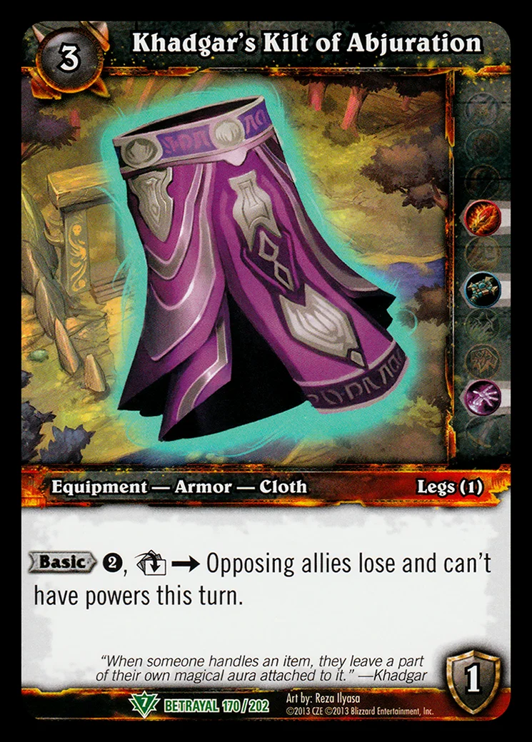 Card scan: Khadgar's Kilt of Abjuration