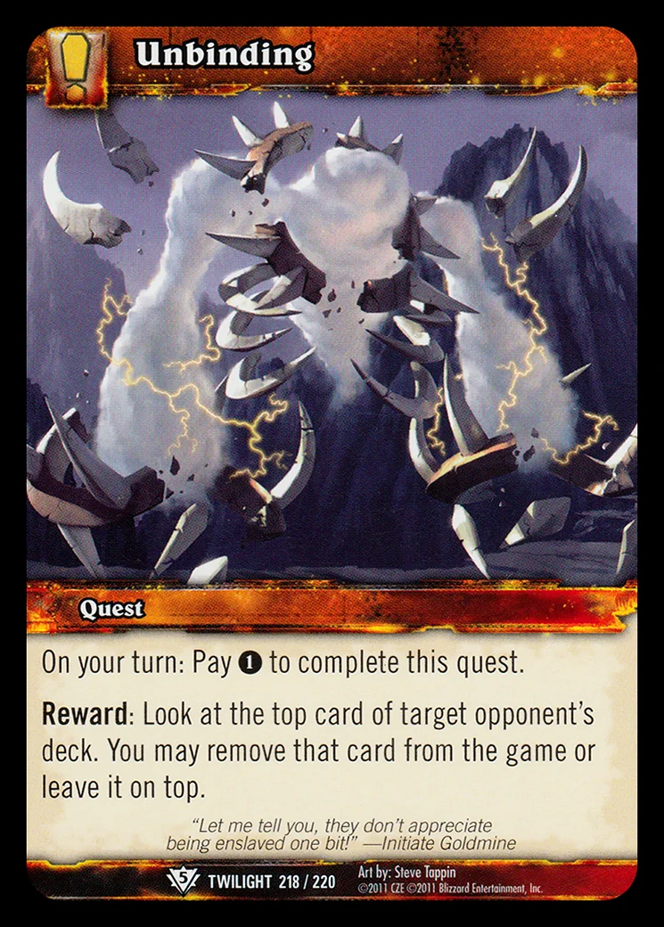 Card scan: Unbinding