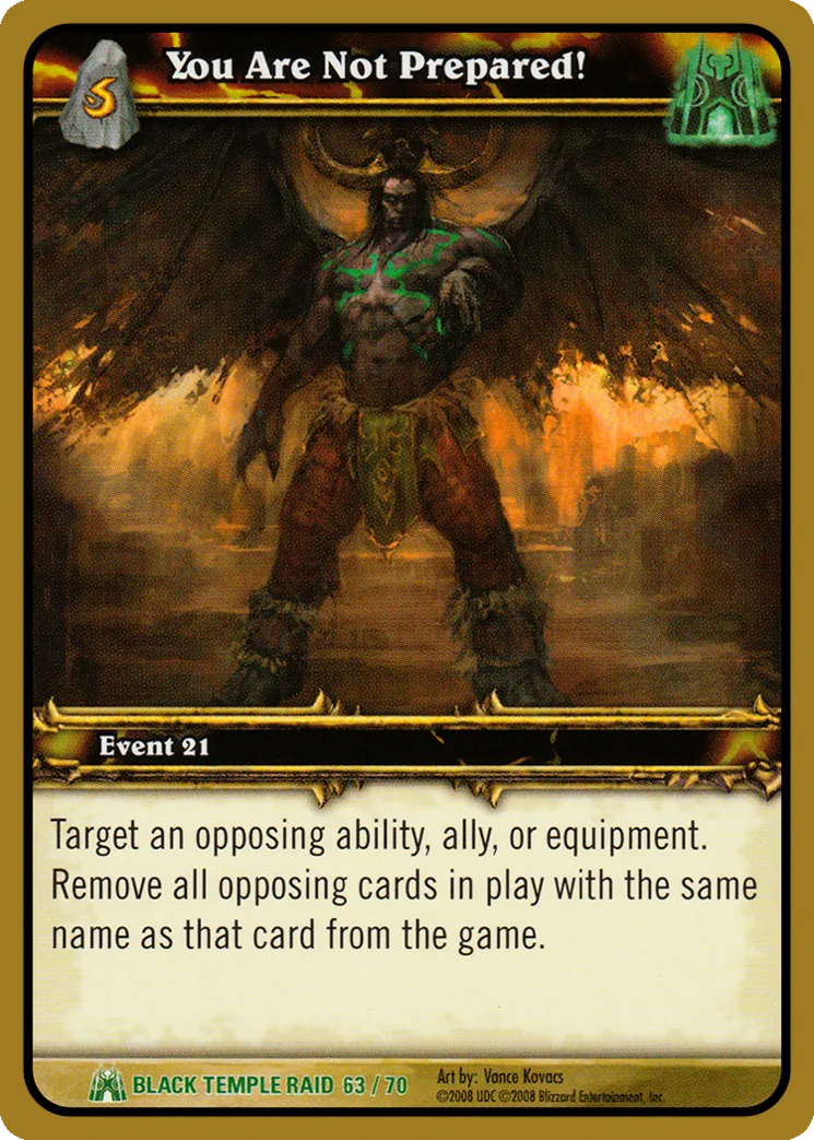 Card scan: You Are Not Prepared! - Event 21