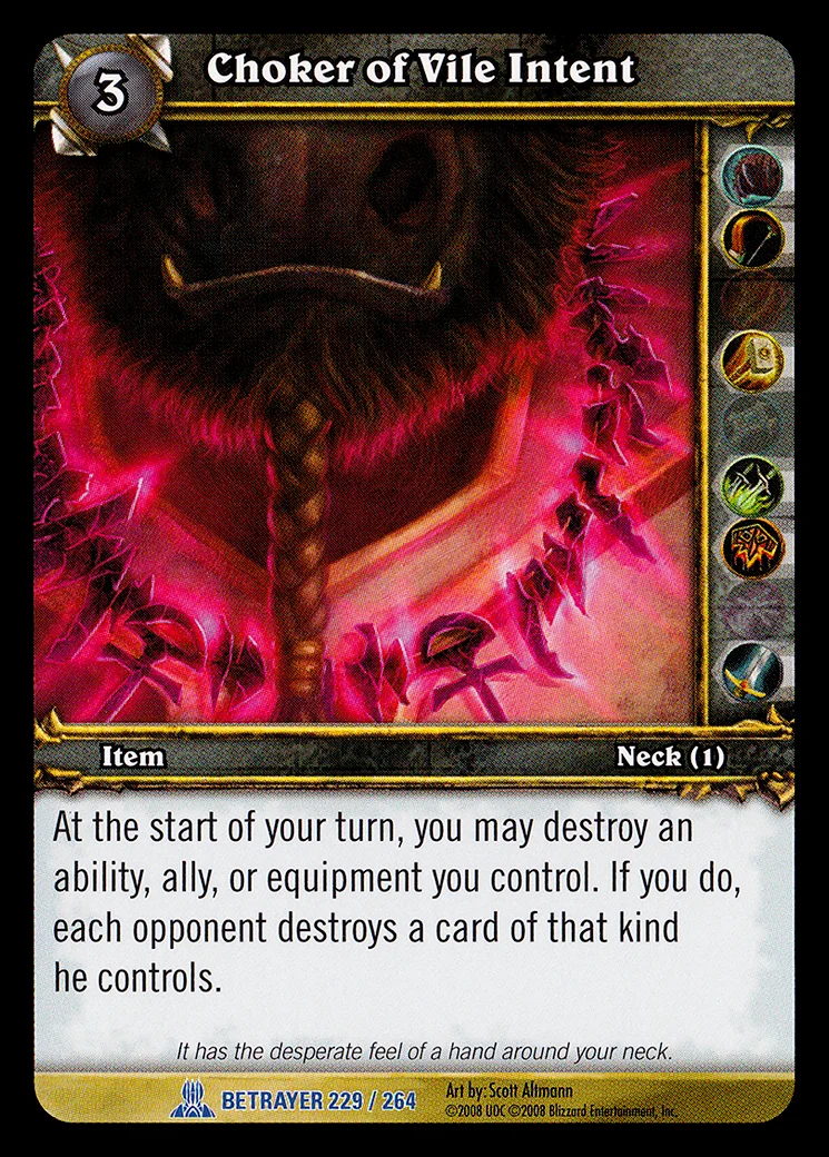 Card scan: Choker of Vile Intent
