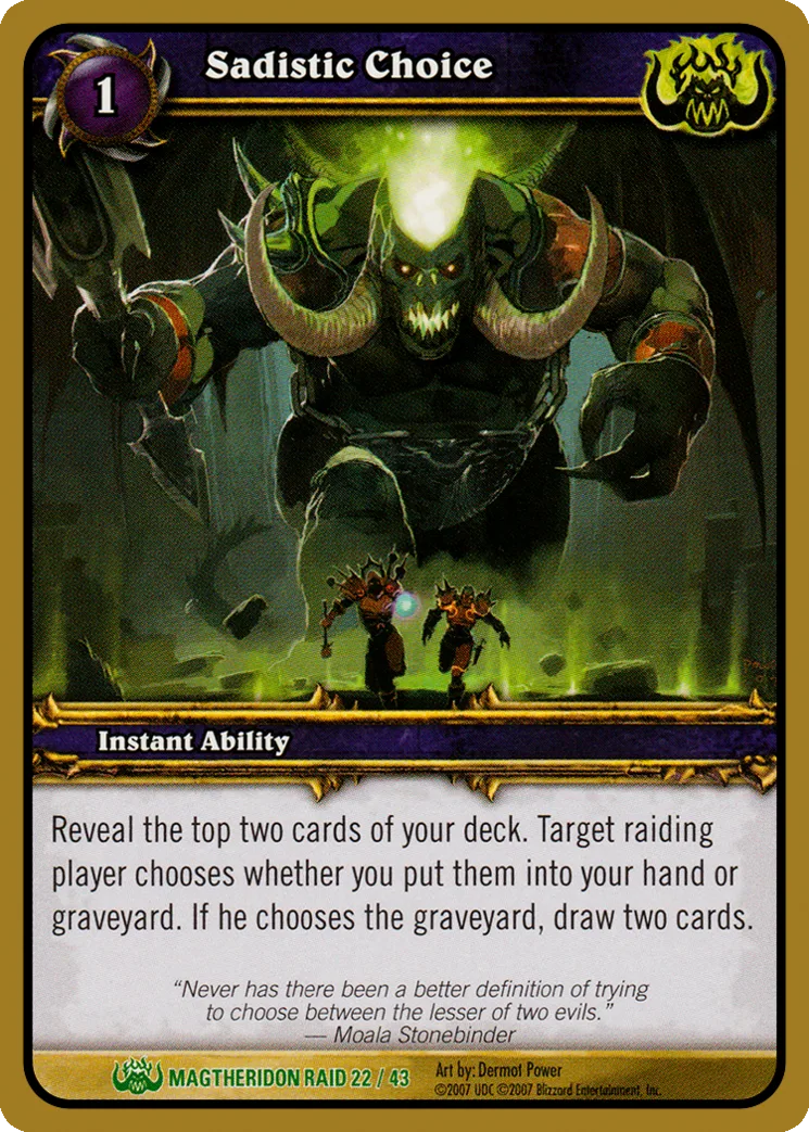 Card scan: Sadistic Choice