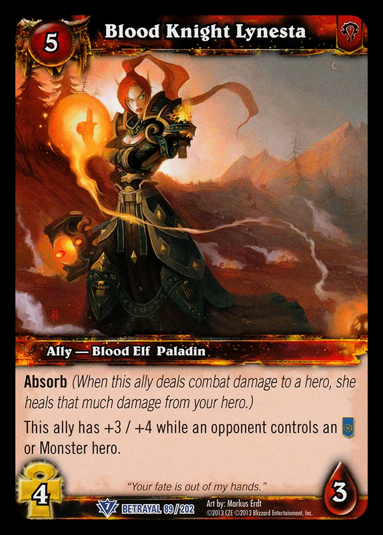 Card scan: Blood Knight Lynesta