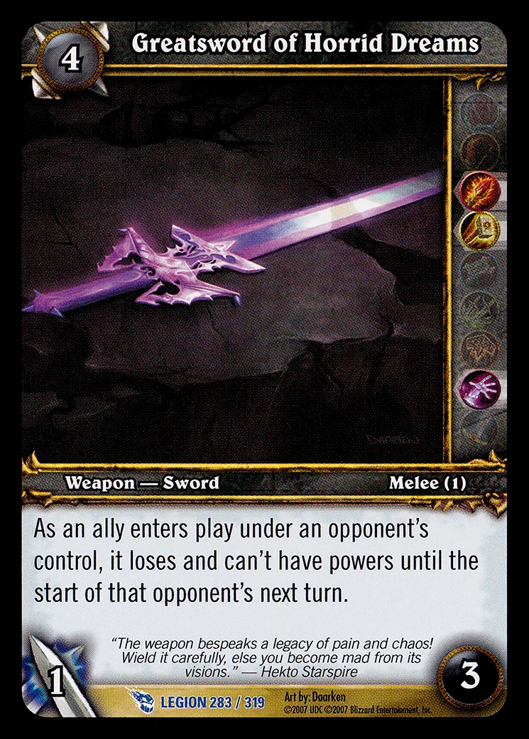 Card scan: Greatsword of Horrid Dreams
