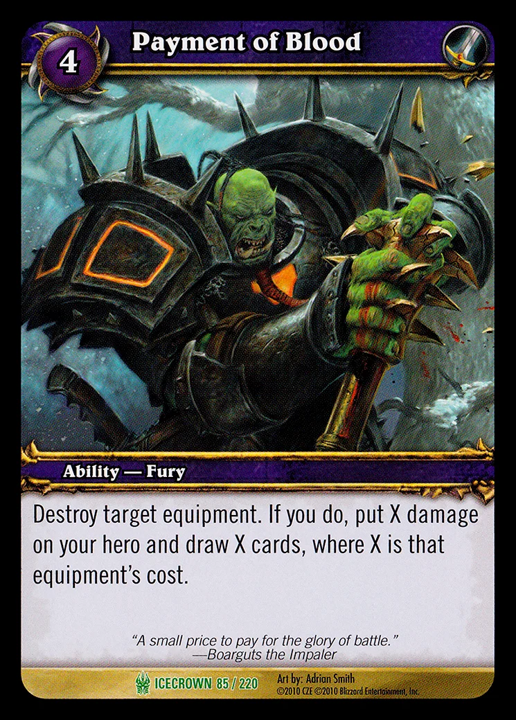 Card scan: Payment of Blood