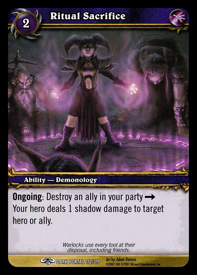 Card scan: Ritual Sacrifice
