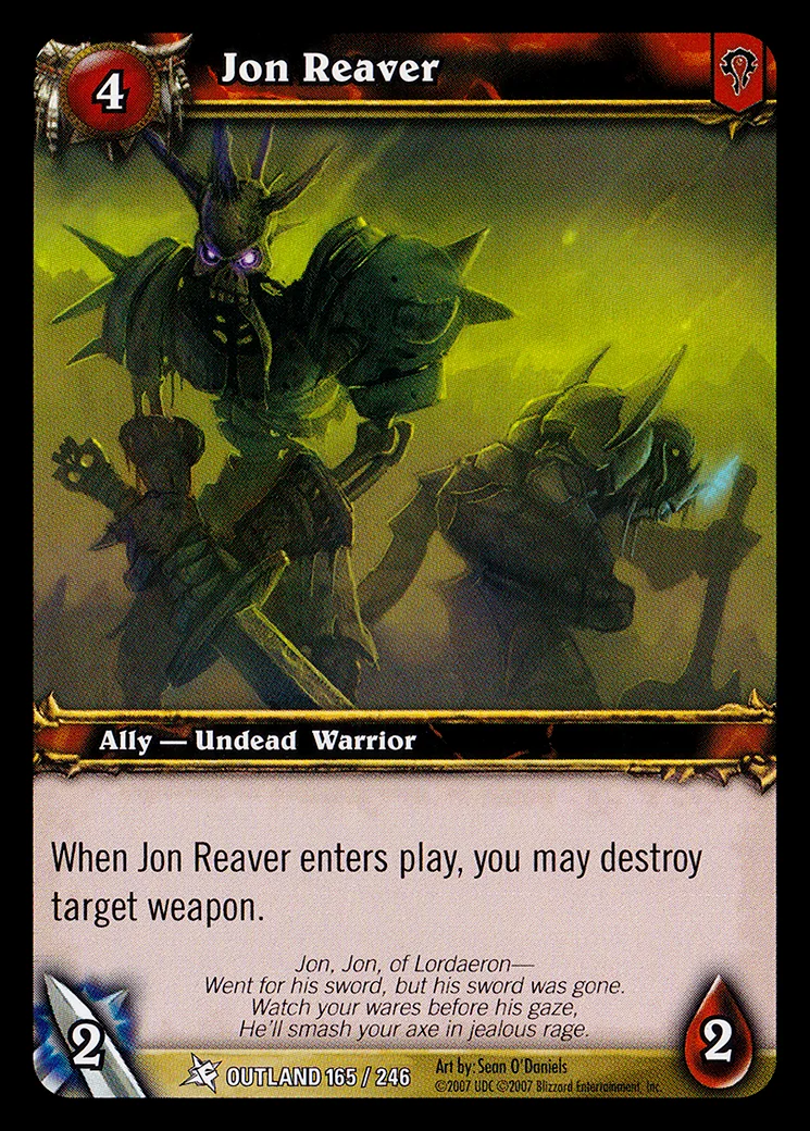 Card scan: Jon Reaver