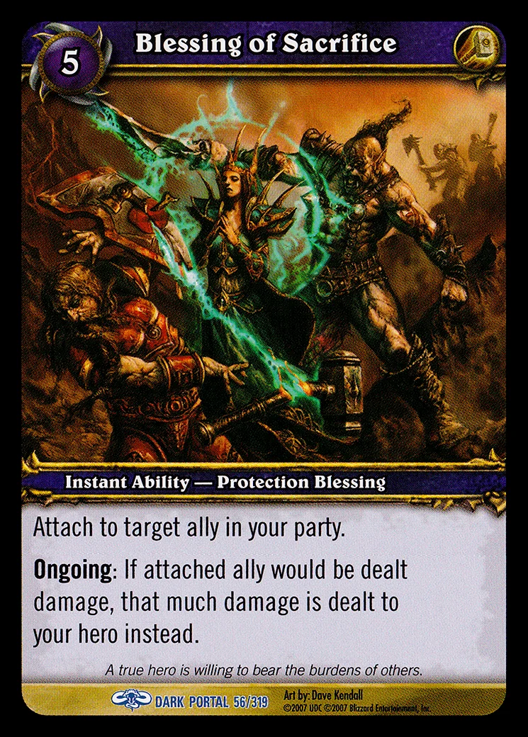 Card scan: Blessing of Sacrifice