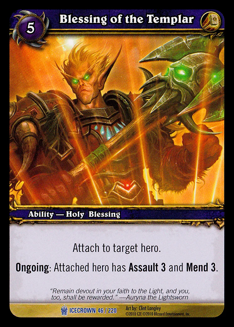 Card scan: Blessing of the Templar
