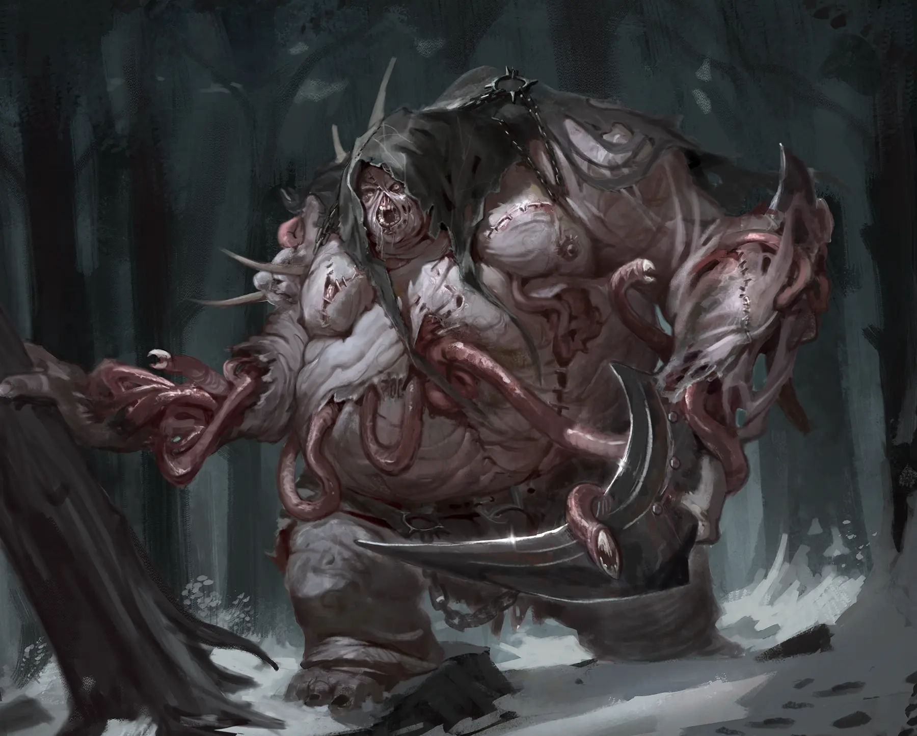 Official Malediction illustration of the hulking Fleshripper