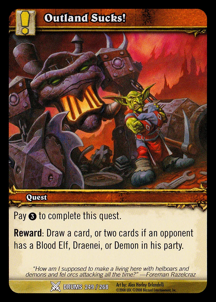 Card scan: Outland Sucks!