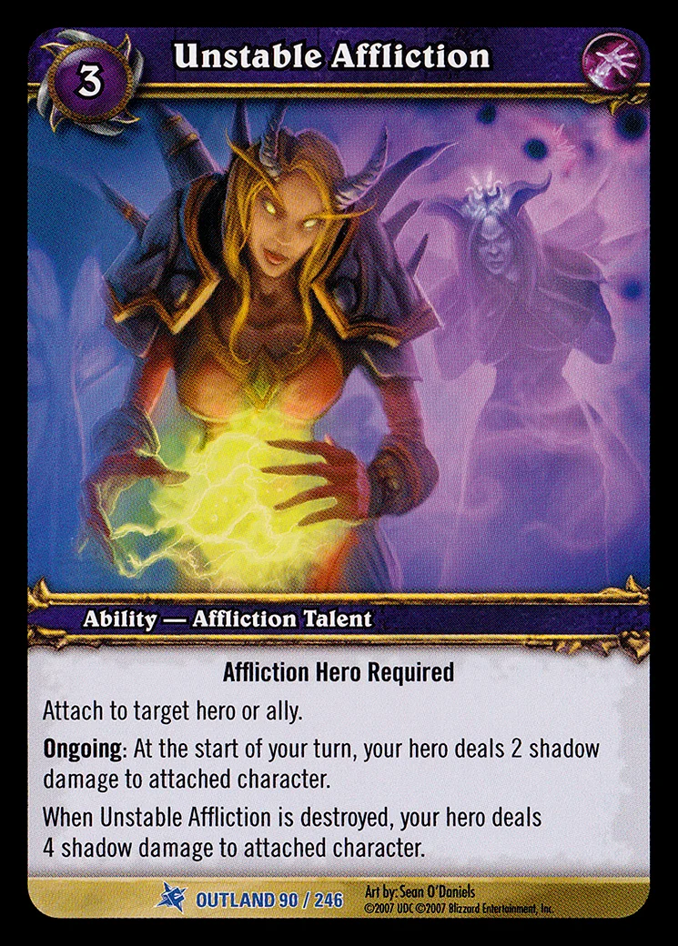 Card scan: Unstable Affliction