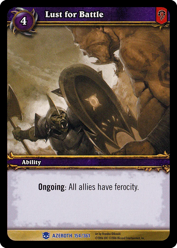 Card scan: Lust for Battle