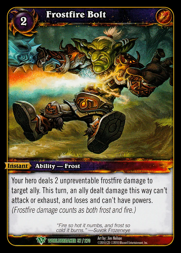 Card scan: Frostfire Bolt