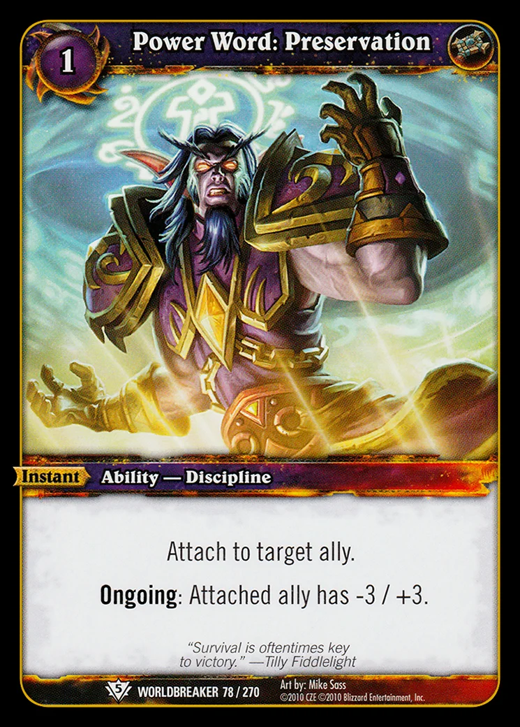 Card scan: Power Word: Preservation