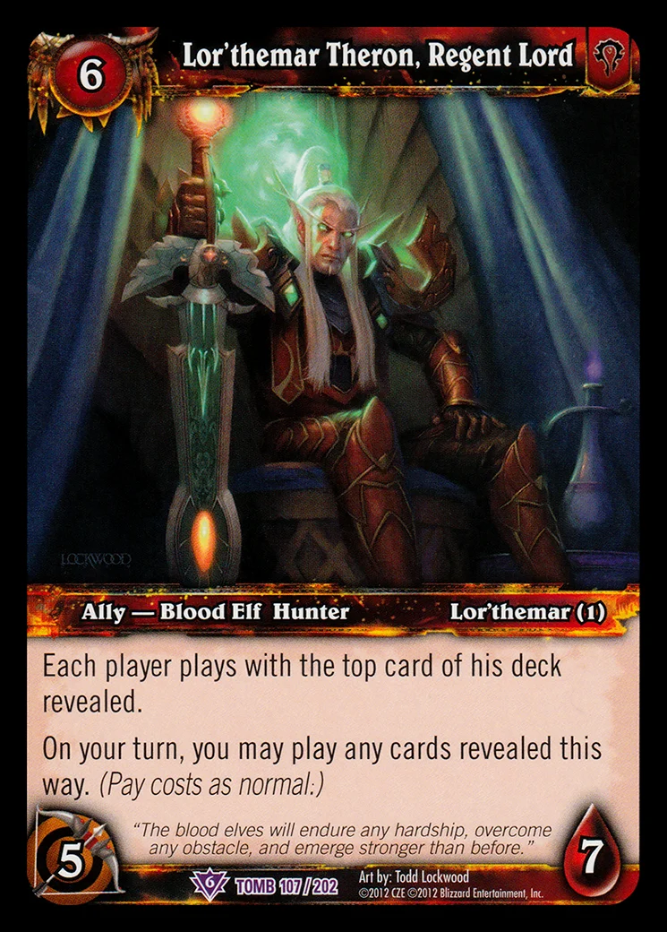 Card scan: Lor'themar Theron, Regent Lord
