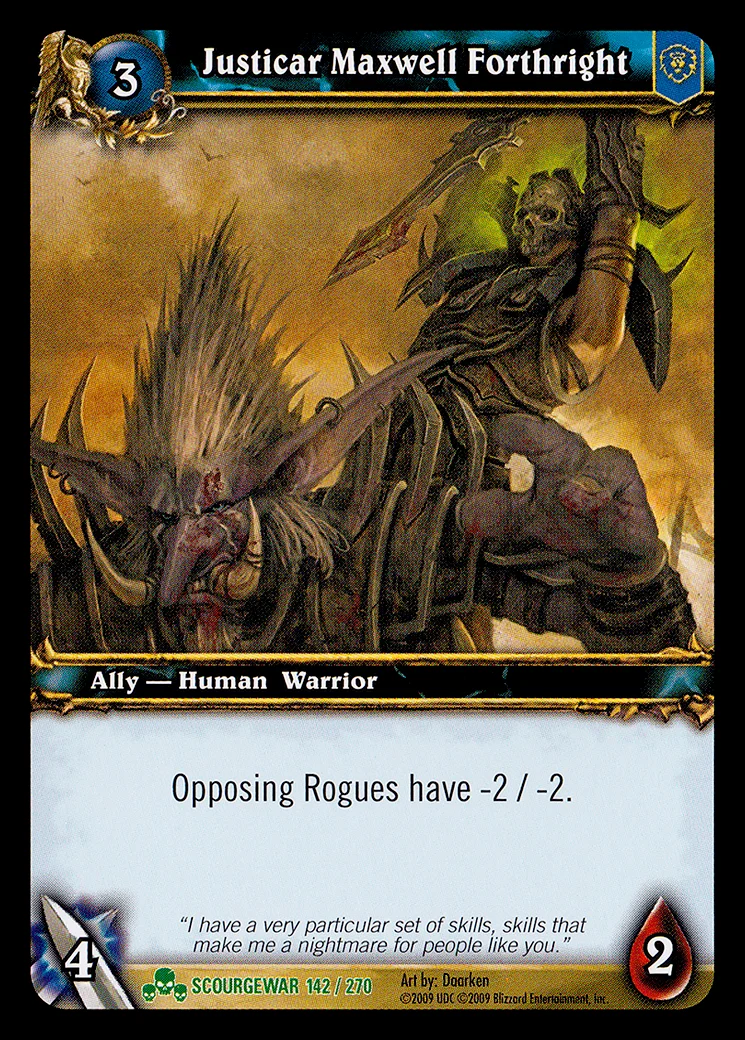 Card scan: Justicar Maxwell Forthright