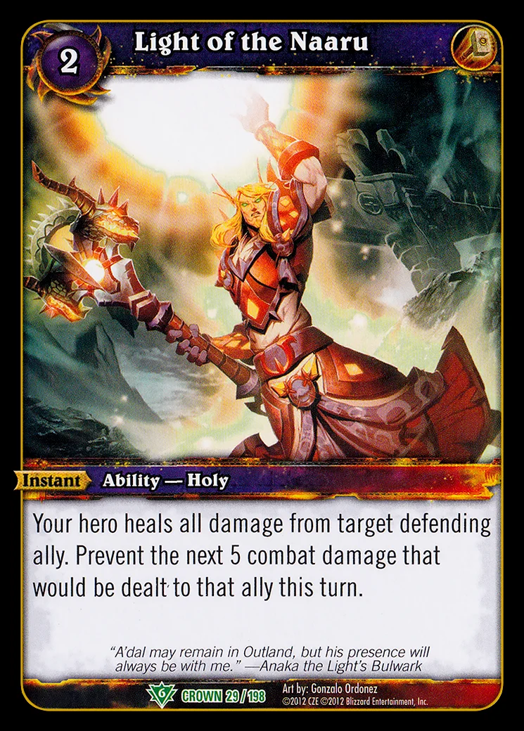 Card scan: Light of the Naaru