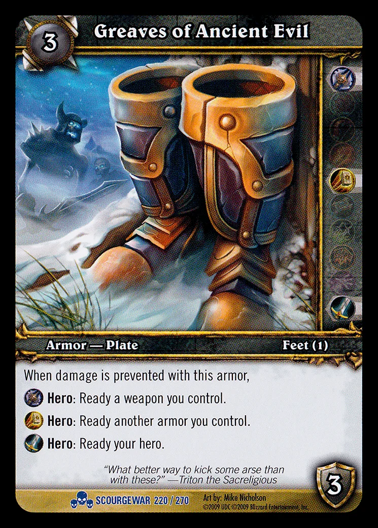 Card scan: Greaves of Ancient Evil