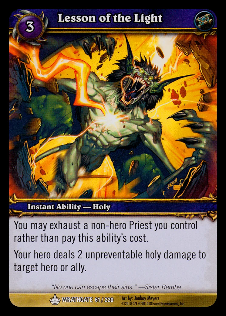 Card scan: Lesson of the Light