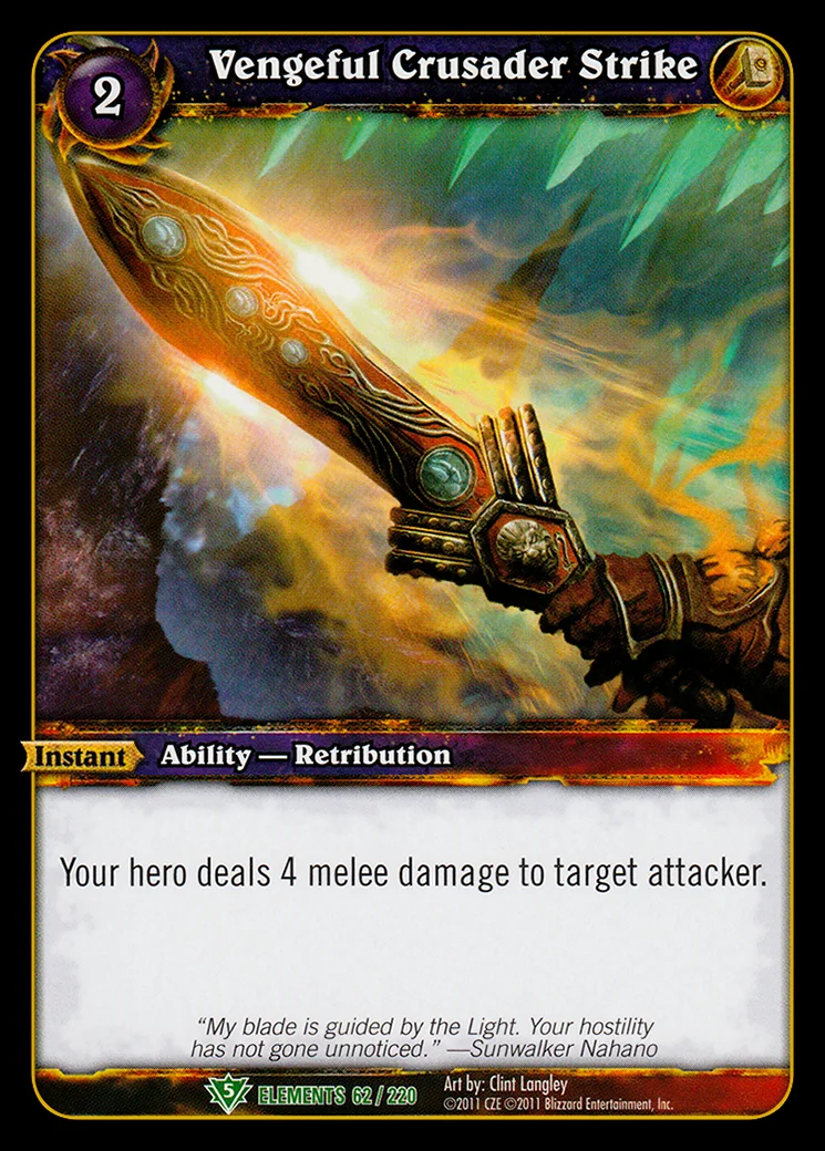 Card scan: Vengeful Crusader Strike