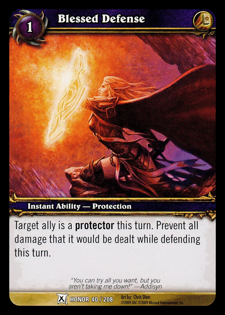 Card scan: Blessed Defense