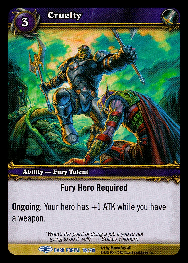Card scan: Cruelty