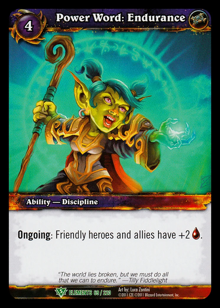 Card scan: Power Word: Endurance