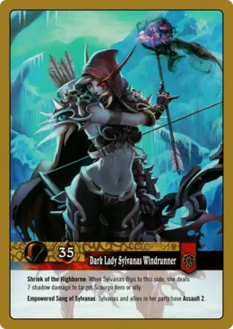 Card scan: Dark Lady Sylvanas Windrunner — Backside