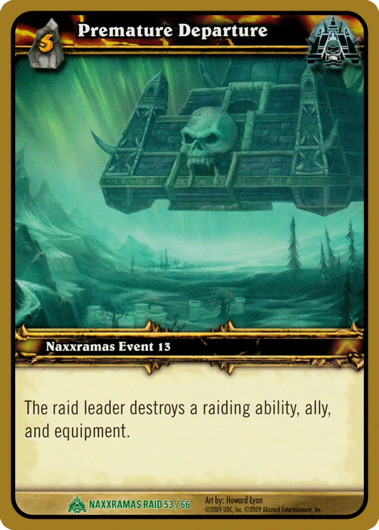 Card scan: Premature Departure